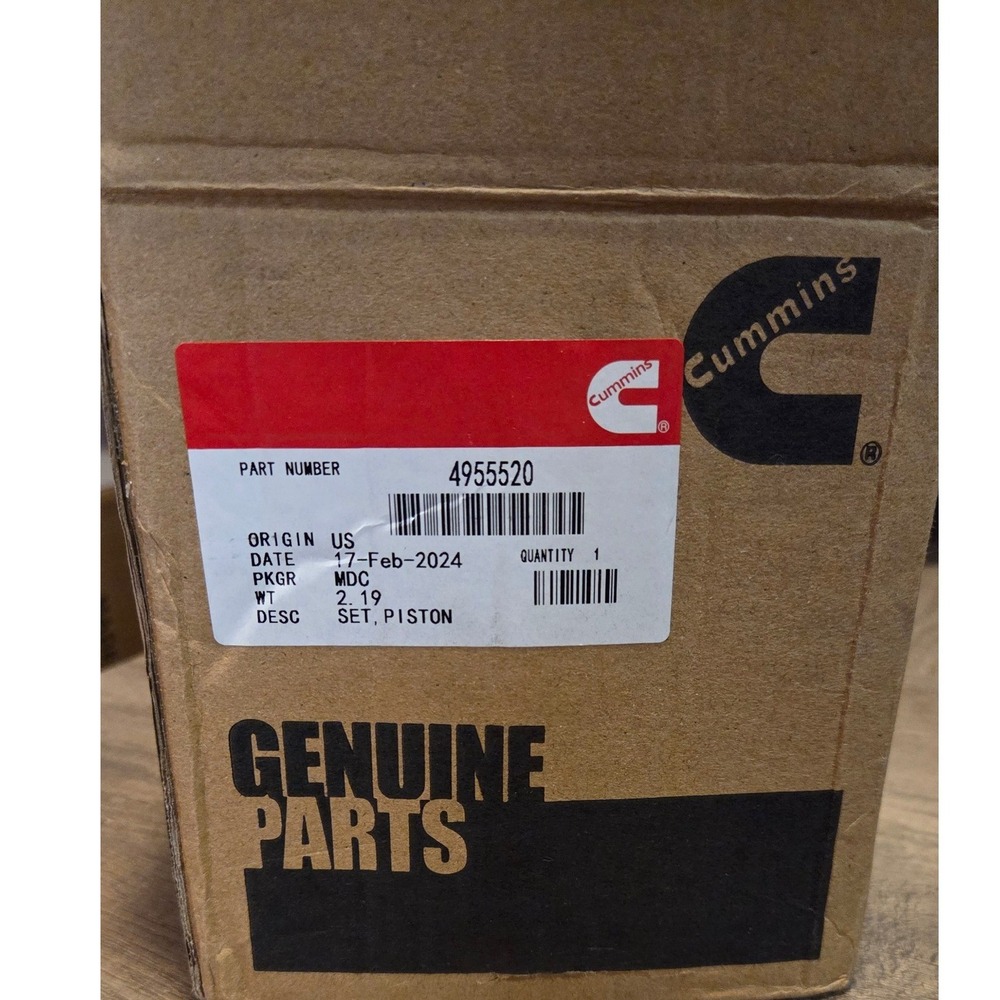 Cummins Genuine Piston Kit 4955520 Diesel Engine Set with Rings and Pin NEW